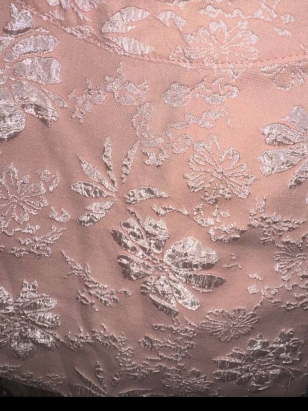 Women's Floral Jacquard Mini Dress with Ruffle/Puff Sleeves - Picture 4 of 4
